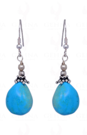 Turquoise Gemstone Drops Earrings Made In .925 Sterling Silver ES-1170