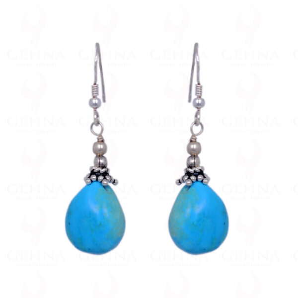 Turquoise Gemstone Drops Earrings Made In .925 Sterling Silver ES-1170