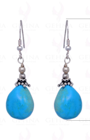 Turquoise Gemstone Drops Earrings Made In .925 Sterling Silver ES-1170