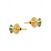 Emerald Studded Globe Shape Earrings FE-1170