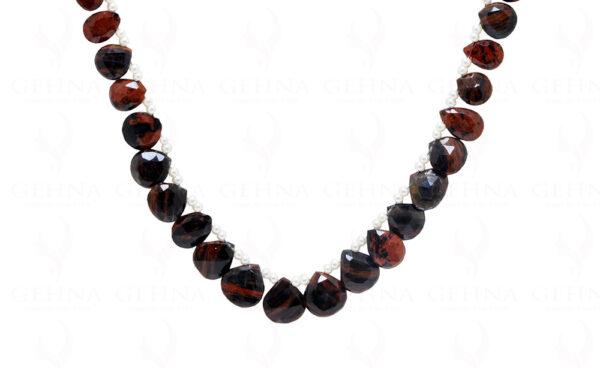 Pearl & Mookaite Gemstone Bead Necklace NM-1170