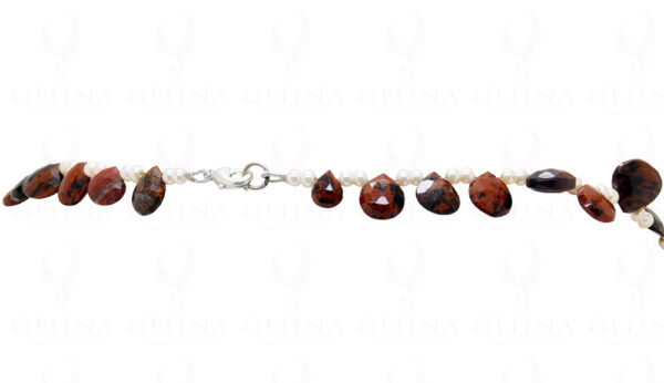 Pearl & Mookaite Gemstone Bead Necklace NM-1170