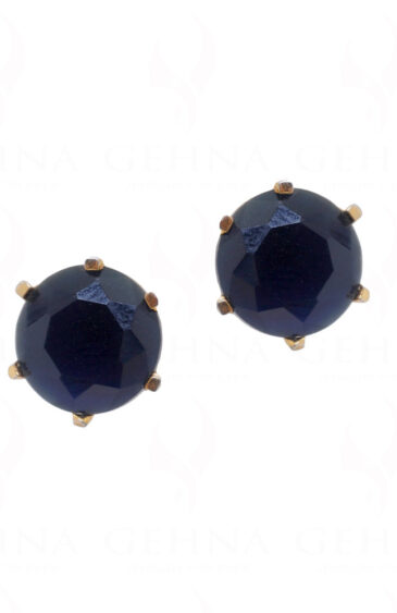 Blue Sapphire Studded Gold Plated Earrings FE-1172