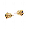 Blue Sapphire Studded Gold Plated Earrings FE-1172