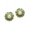 Pearl & Emerald Studded Round Shape Festive Earring FE-1173