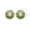 Pearl & Emerald Studded Round Shape Festive Earring FE-1173