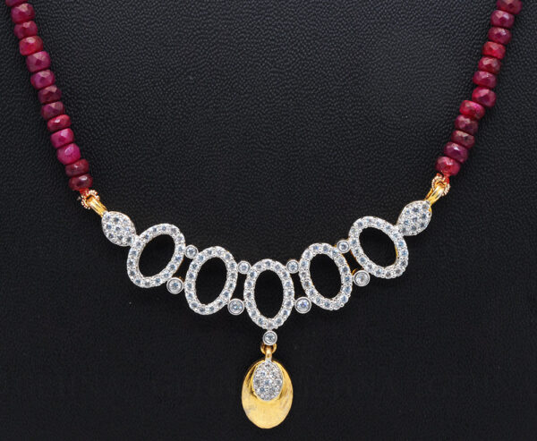 Tanmaniya Attached With Ruby Gemstone Faceted Bead NP-1173