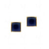 Blue Sapphire Studded Square Shape Earrings FE-1174