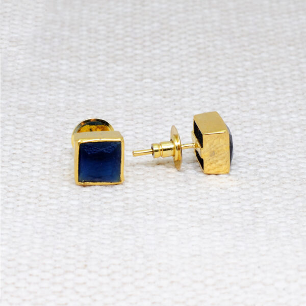 Blue Sapphire Studded Square Shape Earrings FE-1174