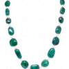 Emerald & Pearl Gemstone Tumble Shape Beaded Necklace NM-1175