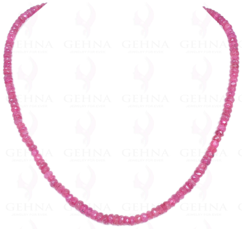 Pink Tourmaline Gemstone Round Faceted Bead Strand Necklace NS-1175