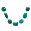 Emerald & Pearl Gemstone Tumble Shape Beaded Necklace NM-1175