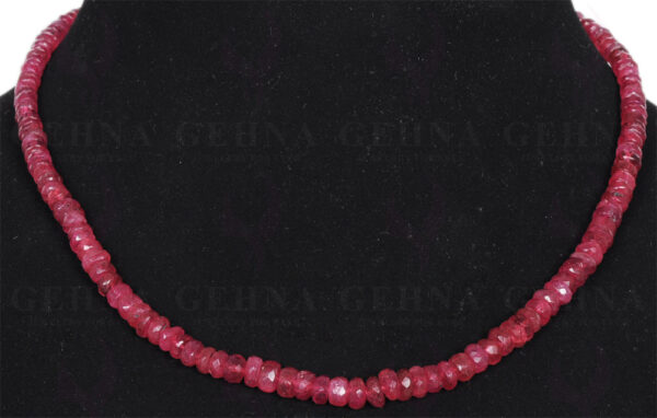 Pink Tourmaline Gemstone Round Faceted Bead Strand Necklace NS-1175