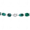 Emerald & Pearl Gemstone Tumble Shape Beaded Necklace NM-1175