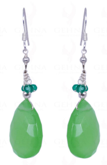 Green Onyx & Chrysoprase Gemstone Earrings Made In .925 Sterling Silver ES-1176