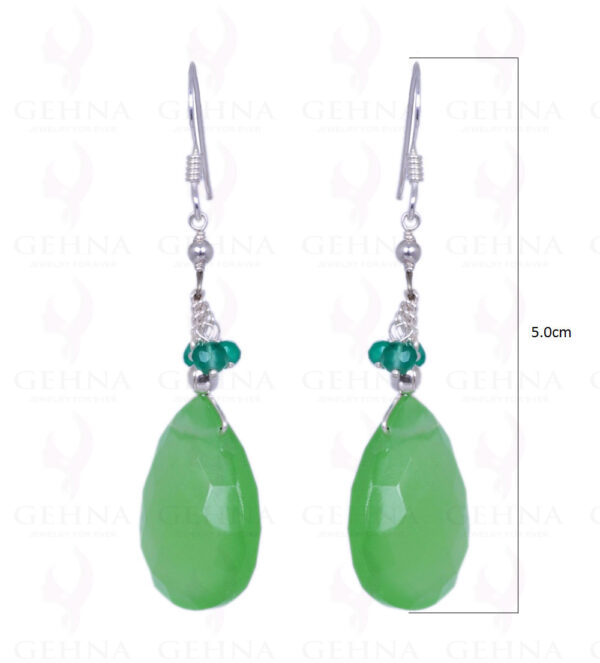 Green Onyx & Chrysoprase Gemstone Earrings Made In .925 Sterling Silver ES-1176