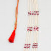 3 Rows Of Pearl & Ruby Gemstone Faceted Bead Necklace NM-1176