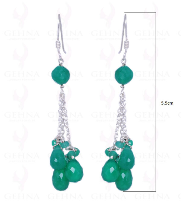 Green Onyx Gemstone & Drop Earrings Made In .925 Solid Silver ES-1178