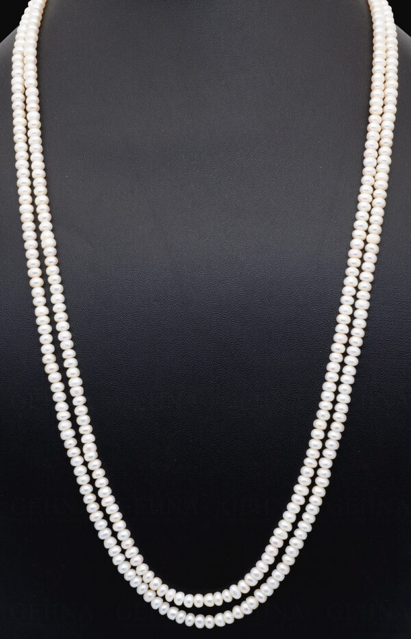 2 Rows Of Stylish Pearl Gemstone Beaded Necklace  NM-1178