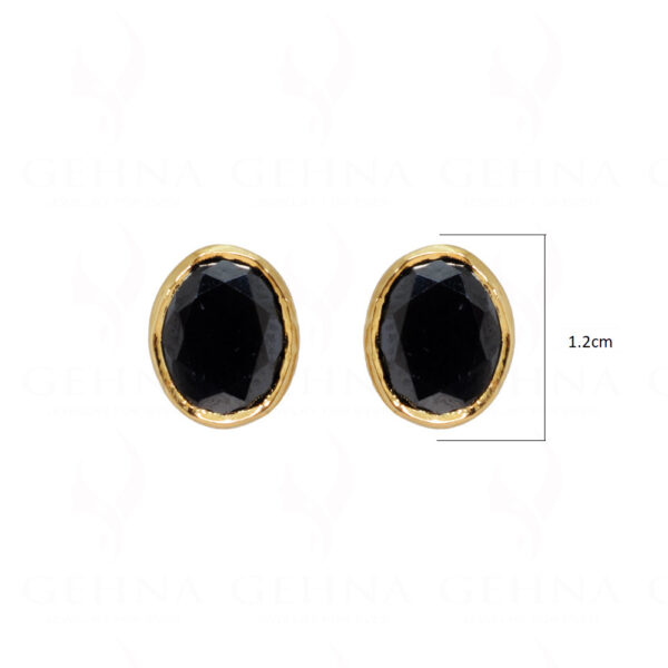 Black Spinel Studded Round Shape Earrings FE-1178