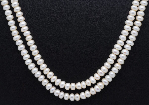 2 Rows Of Stylish Pearl Gemstone Beaded Necklace  NM-1178