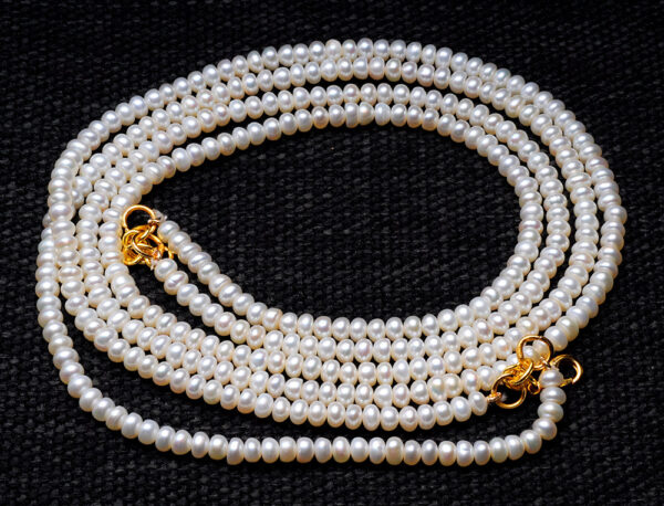 2 Rows Of Stylish Pearl Gemstone Beaded Necklace  NM-1178