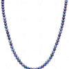 Sea Water Blue Pearl Gemstone Faceted Bead Necklace NM-1179