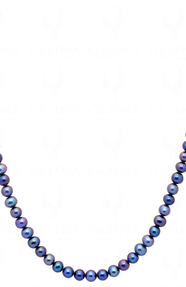 Sea Water Blue Pearl Gemstone Faceted Bead Necklace NM-1179