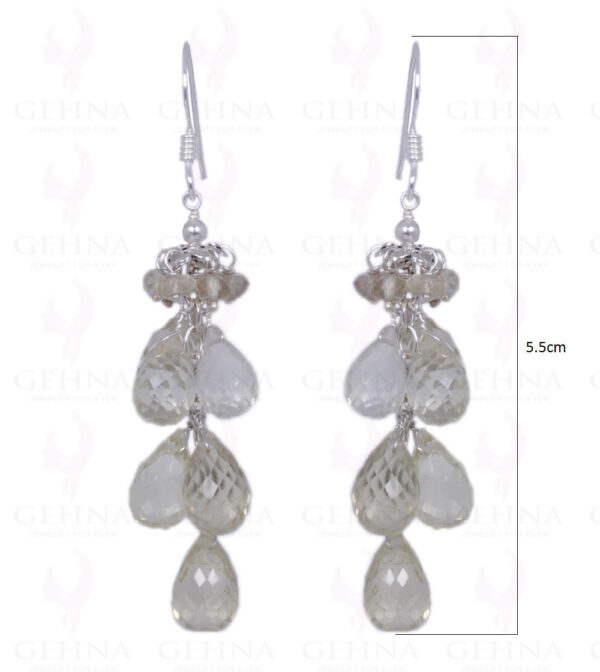 Lemon Topaz Gemstone & Drop Earrings Made In .925 Solid Silver ES-1179