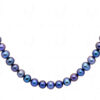 Sea Water Blue Pearl Gemstone Faceted Bead Necklace NM-1179
