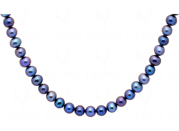 Sea Water Blue Pearl Gemstone Faceted Bead Necklace NM-1179