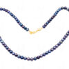 Sea Water Blue Pearl Gemstone Faceted Bead Necklace NM-1179