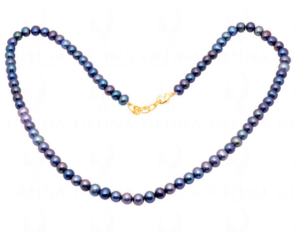 Sea Water Blue Pearl Gemstone Faceted Bead Necklace NM-1179