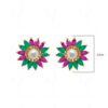 Pearl, Ruby & Emerald Studded Flower Shape Earrings FE-1179