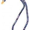 Sea Water Blue Pearl Gemstone Faceted Bead Necklace NM-1179