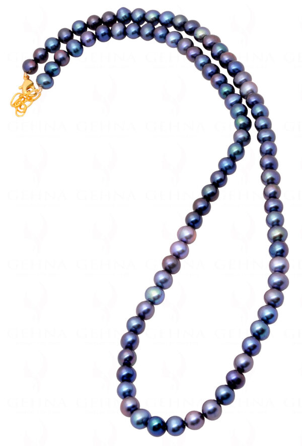 Sea Water Blue Pearl Gemstone Faceted Bead Necklace NM-1179