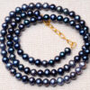 Sea Water Blue Pearl Gemstone Faceted Bead Necklace NM-1179