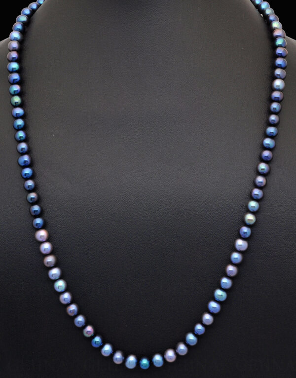 Sea Water Blue Pearl Gemstone Faceted Bead Necklace NM-1179