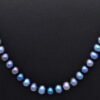 Sea Water Blue Pearl Gemstone Faceted Bead Necklace NM-1179