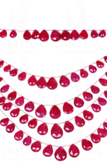 5 Rows Of Almond Shaped Ruby Gemstone Faceted Bead String NP-1180