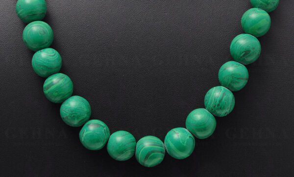 Malachite Gemstone Cabochon Round Ball Bead Necklace NS-1180