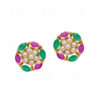 Pearl, Emerald & Ruby Studded Festive Earrings FE-1181