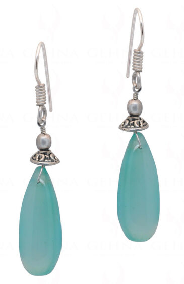 Blue Chalcedony Gemstone Earrings Made In .925 Solid Silver ES-1182