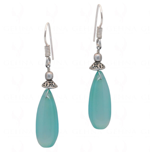 Blue Chalcedony Gemstone Earrings Made In .925 Solid Silver ES-1182