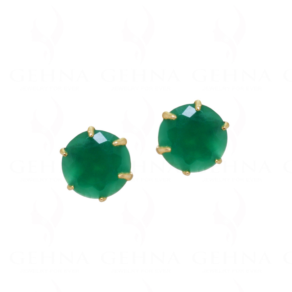 Emerald S Studded Round Shape Earrings FE-1182