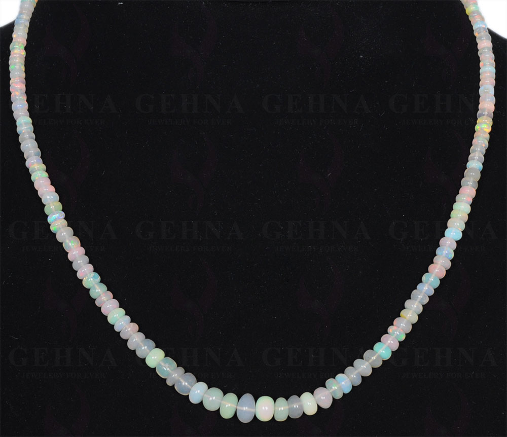 Australian Opal Gemstone Round Bead String Necklace NS-1182