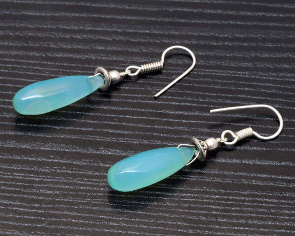 Blue Chalcedony Gemstone Earrings Made In .925 Solid Silver ES-1182