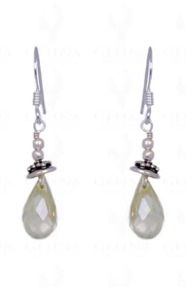 Lemon Topaz Gemstone Faceted Drops Earrings Made In .925 Sterling Silver ES-1184
