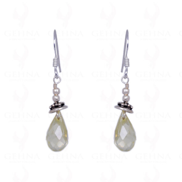 Lemon Topaz Gemstone Faceted Drops Earrings Made In .925 Sterling Silver ES-1184