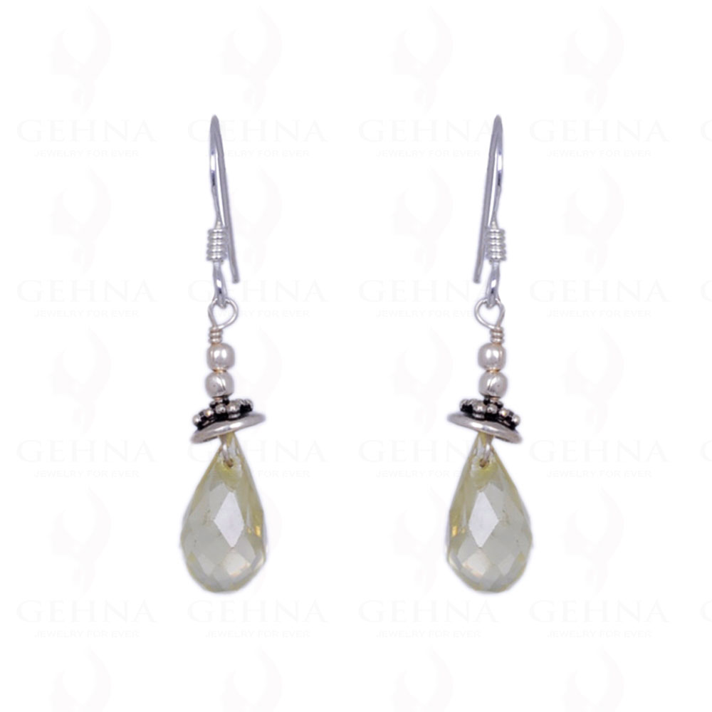 Lemon Topaz Gemstone Faceted Drops Earrings Made In .925 Sterling Silver ES-1184